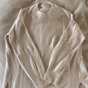 lululemon athletica women's crew neck sweater in light beige